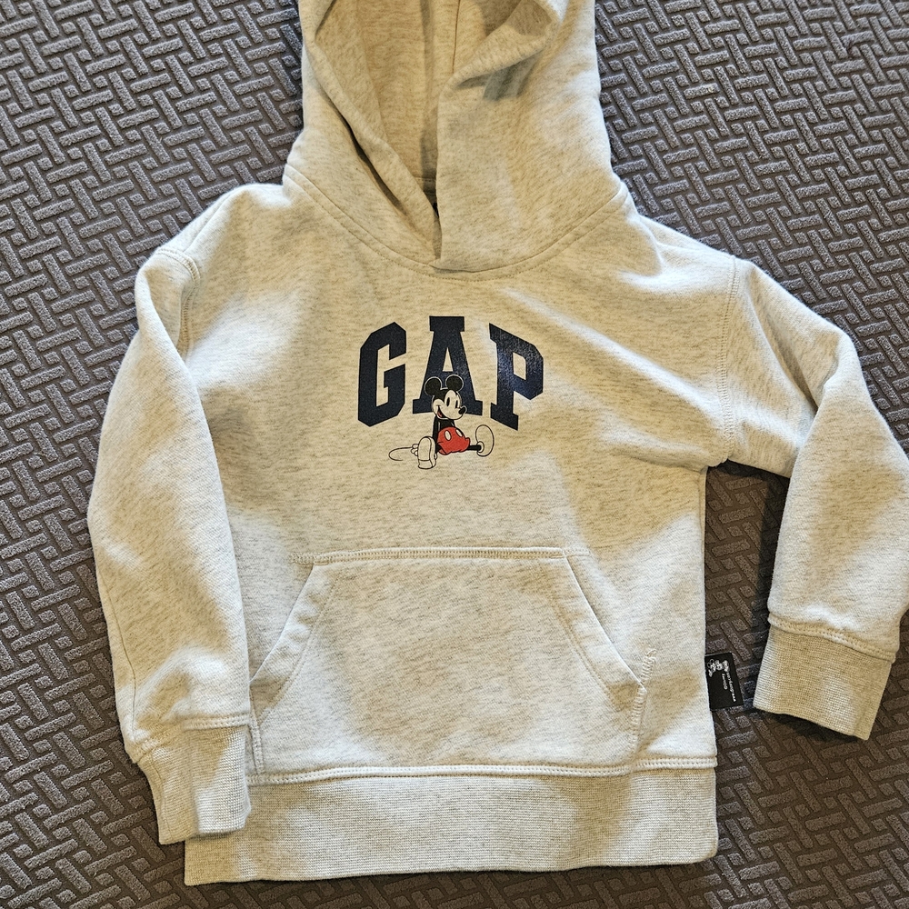 GAP Kids Light Gray Hoodie with Mickey Design